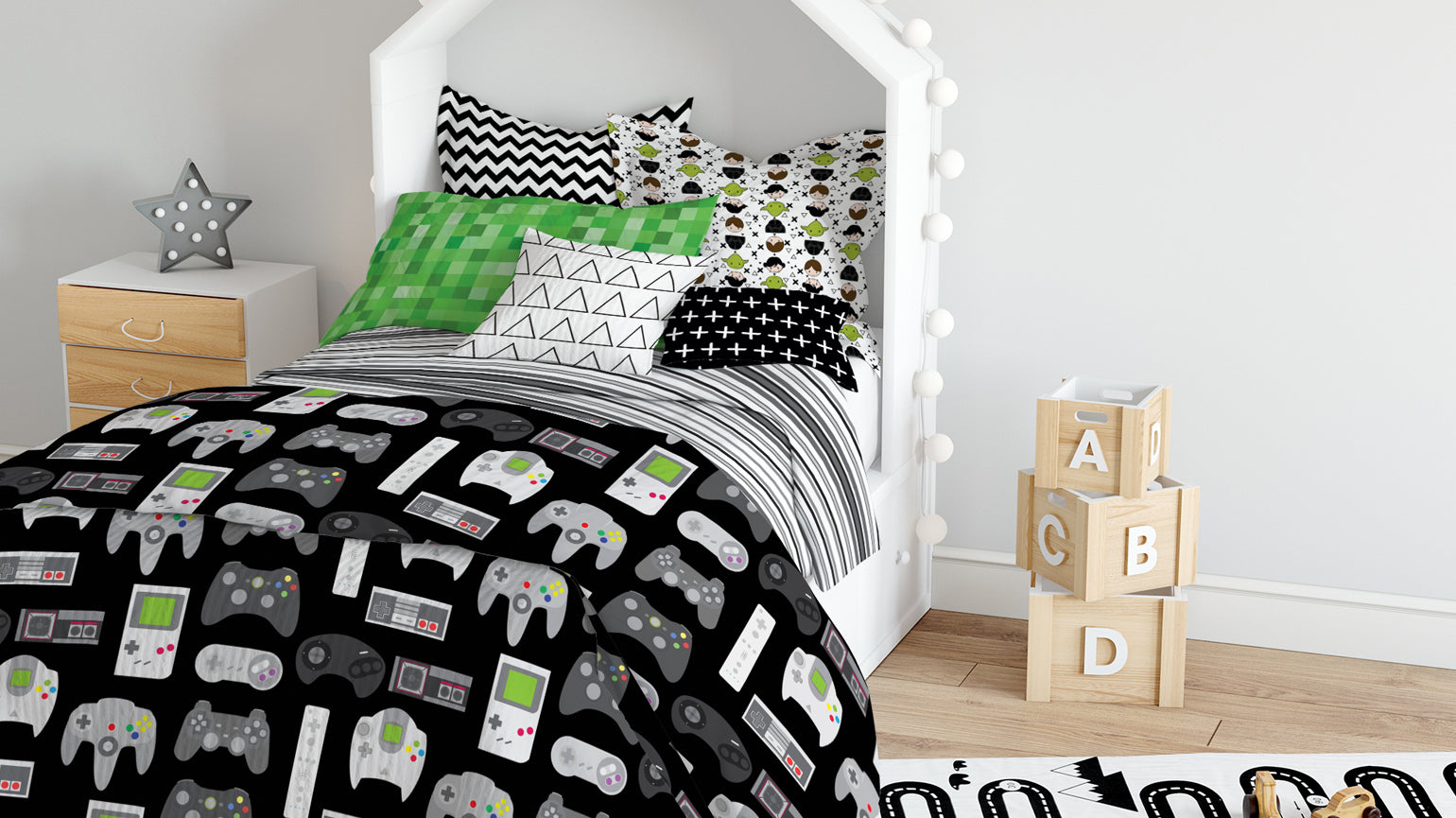 Aposte no preto e branco para decorar quartos infantis!