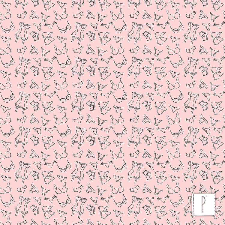 Lingerie Preta - Fundo Rosa